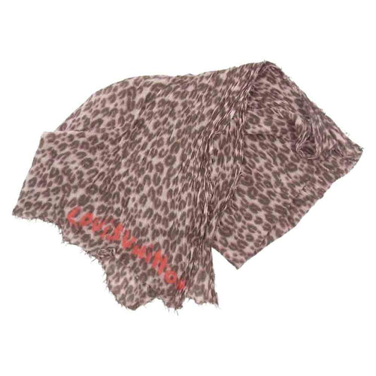 LOUIS VUITTON ルイ・ヴィトン M74461  購入時証明書付属 ETOLE LEO CAMEL エトール レオパード キャメル カシミヤ混 シルク ストール マルチカラー系【中古】