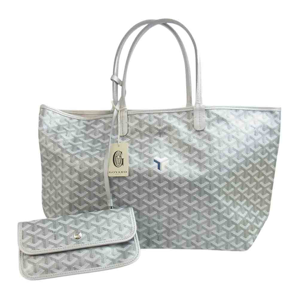 GOYARD ゴヤール 国内取扱店購入時証明書付属 SAC SAINT LOUIS PM ARGENT 2021年限定カラー サンルイ トートバッグ シルバー系【美品】【中古】