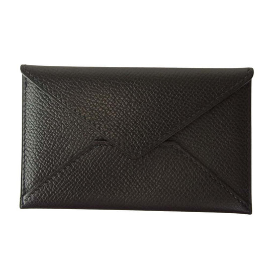 HERMES エルメス Enveloppe エンベロップ カードケース 名刺入れ ブラック系【中古】