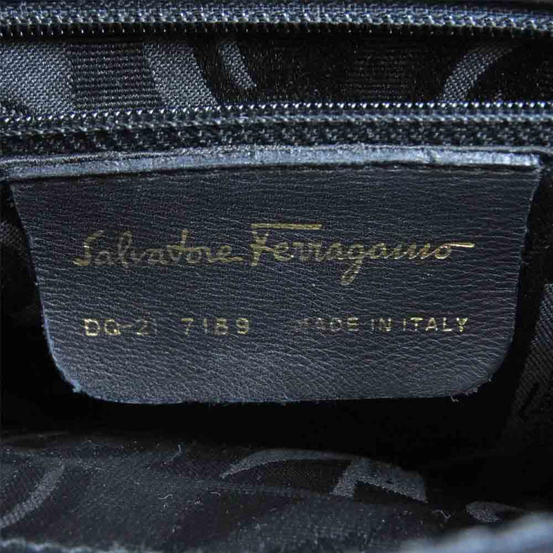 Salvatore Ferragamo サルヴァトーレフェラガモ DQ-21 7189 レザー バッグ イタリア製 ブラック系【中古】