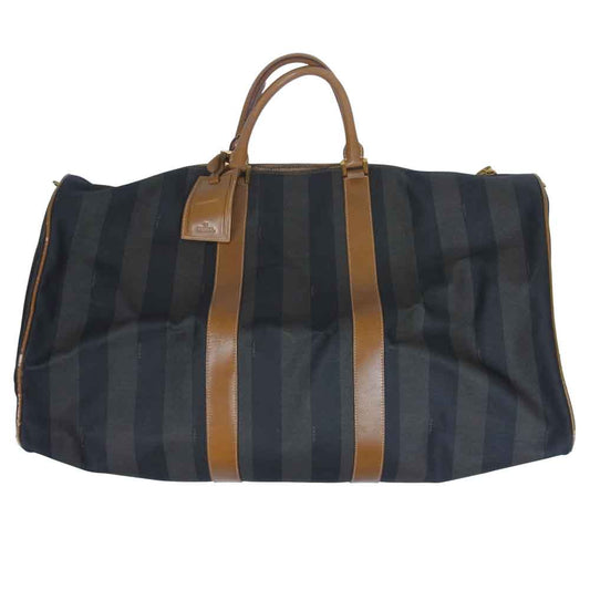FENDI フェンディ オールド ぺカン ボストン バッグ ダークブラウン系【中古】