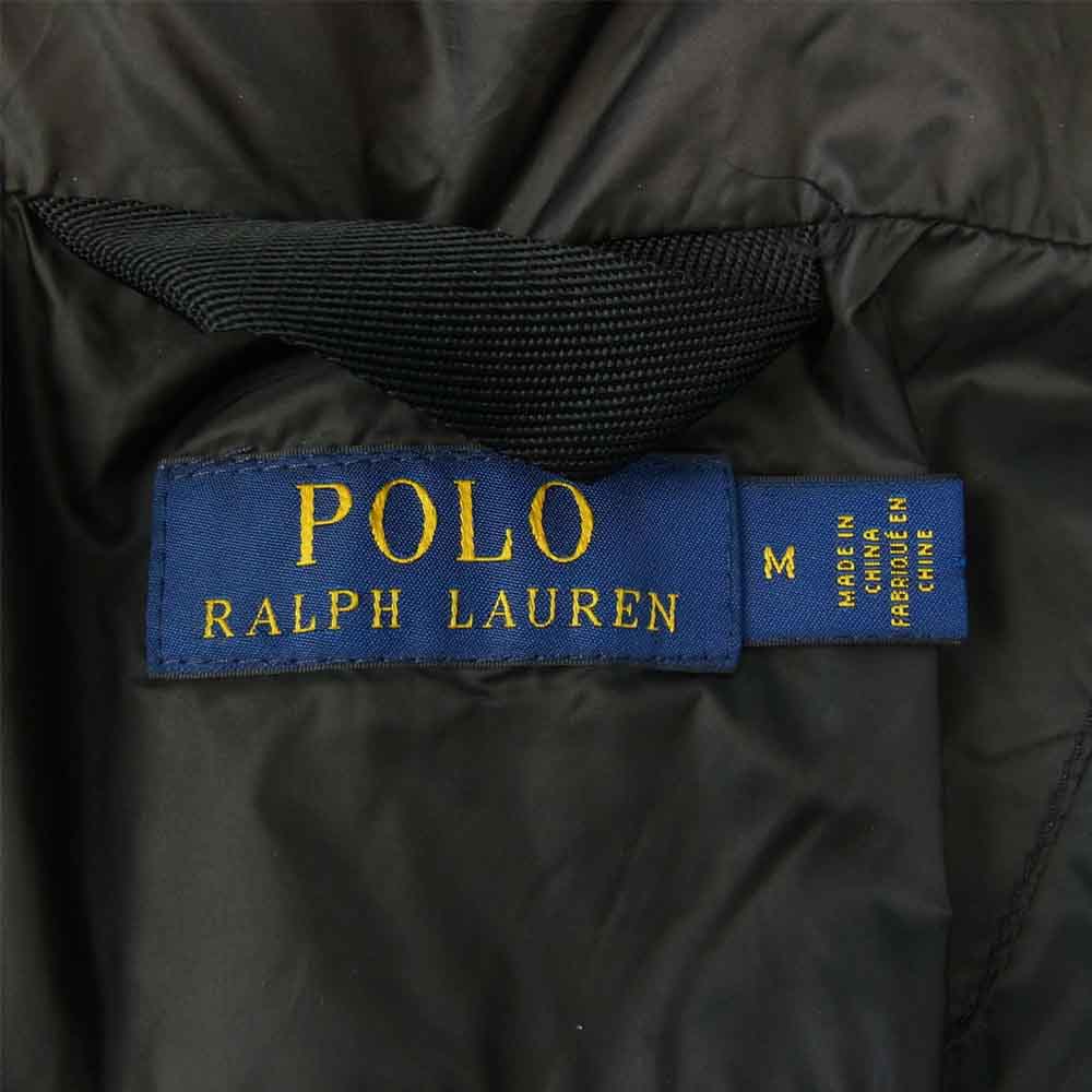 POLO RALPH LAUREN ポロ・ラルフローレン 国内正規品 エンブレム 刺繍 ダウンジャケット ブラック系 M【美品】【中古】