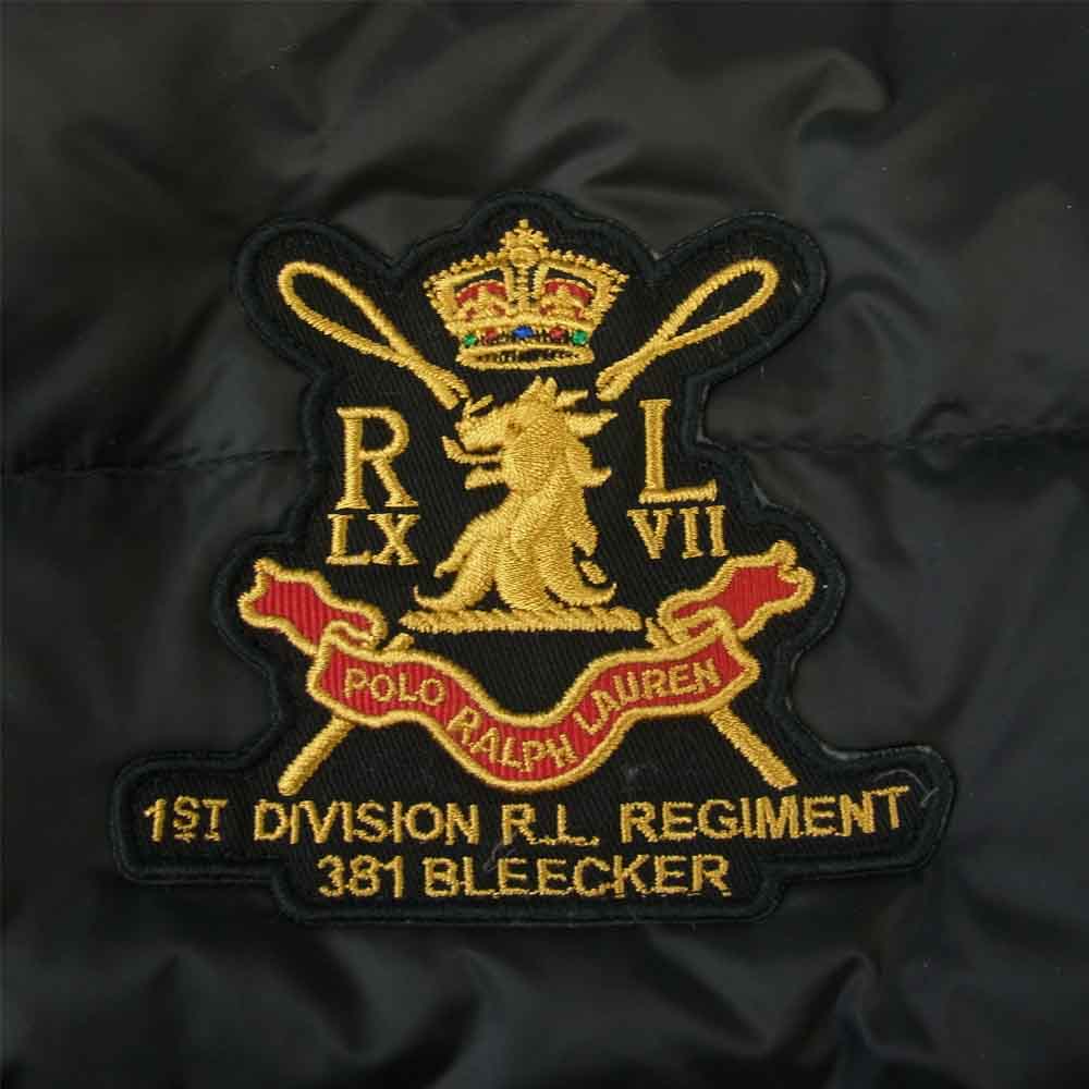 POLO RALPH LAUREN ポロ・ラルフローレン 国内正規品 エンブレム 刺繍 ダウンジャケット ブラック系 M【美品】【中古】