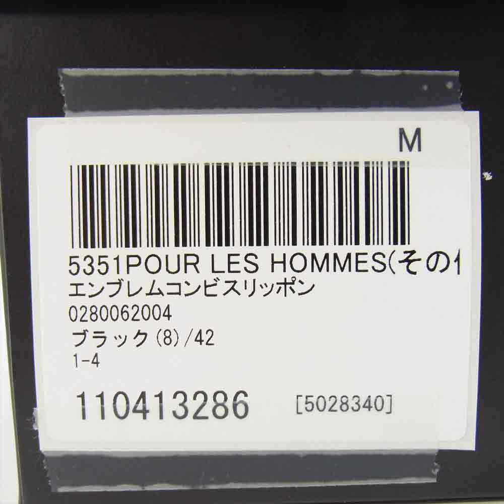 5351 プール オム 0280062004 エンブレム コンビ レザー スリッポン【中古】