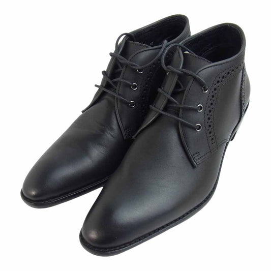 5351 プール オム 0280062006 クラシック レザー チャッカ ブーツ ブラック系 42【中古】