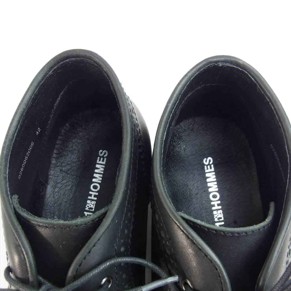 5351 プール オム 0280062006 クラシック レザー チャッカ ブーツ ブラック系 42【中古】