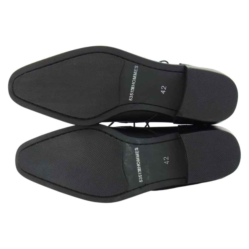 5351 プール オム 0280062006 クラシック レザー チャッカ ブーツ ブラック系 42【中古】