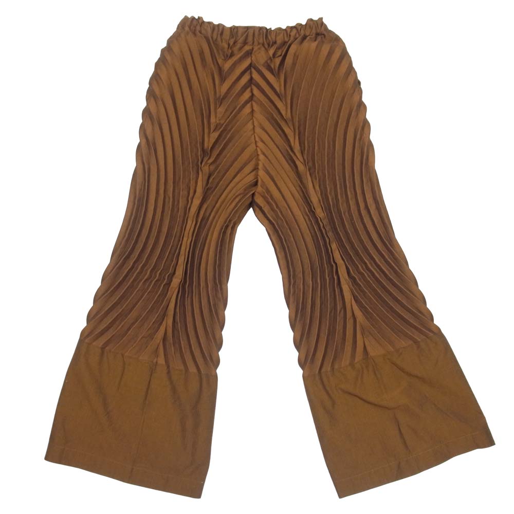 ISSEY MIYAKE イッセイミヤケ IM13-FF137-32  21AW CLIFF ハンドプリーツ加工 パンツ ブラウン系 2【美品】【中古】