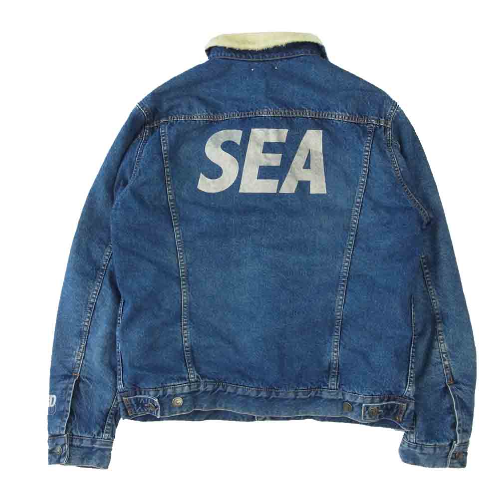 WIND AND SEA ウィンダンシー 20AW 20MND-WAS001 × MINE DENIM Denim Boa GJKT ×マインデニム デニムジャケット ブルゾン 裏ボア インディゴブルー系 3【新古品】【未使用】【中古】