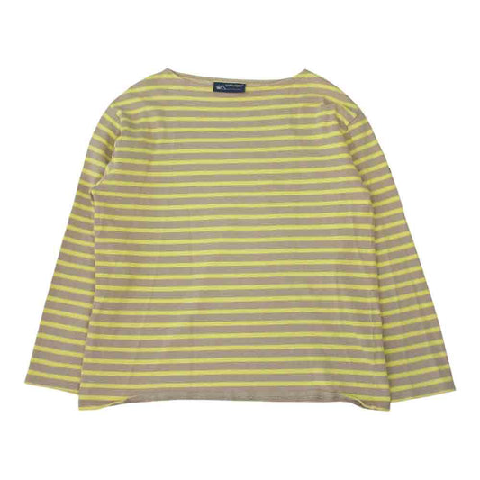 SAINT JAMES セントジェームス OUESSANT ウエッソン ボーダー 長袖 カットソー グレー系 イエロー系 40【中古】