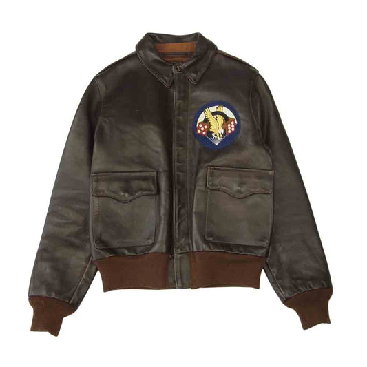 The REAL McCOY'S ザリアルマッコイズ 30-1415 A-2 レザー フライト ジャケット ブラウン系 34【中古】