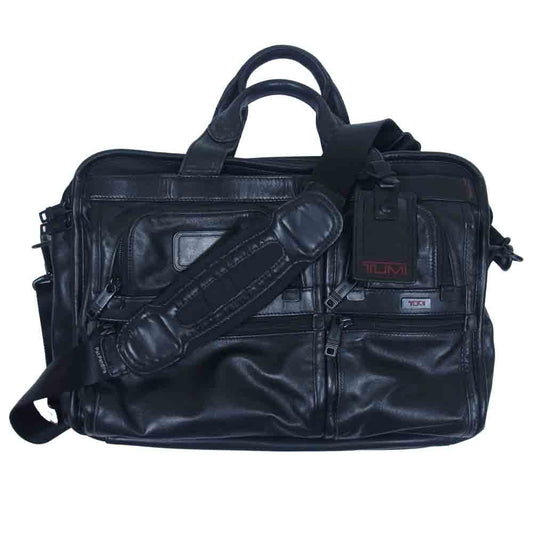 TUMI トゥミ 96141DH ALPHA Expandable Organizer Computer Brief アルファ エクスパンダブル オーガナイザー コンピューター 2WAY ショルダー ブリーフケース ブラック系【中古】