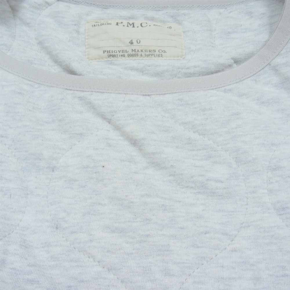 PHIGVEL フィグベル PMAE-CL01 QUILTING TOP キルティング クルーネック トップ ライトグレー系 3【中古】