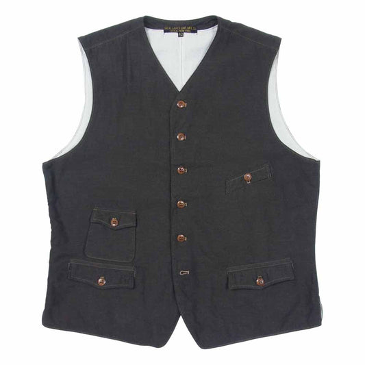 FREEWHEELERS フリーホイーラーズ 4ポケット シンチバック ベスト 黒茶系 42【中古】