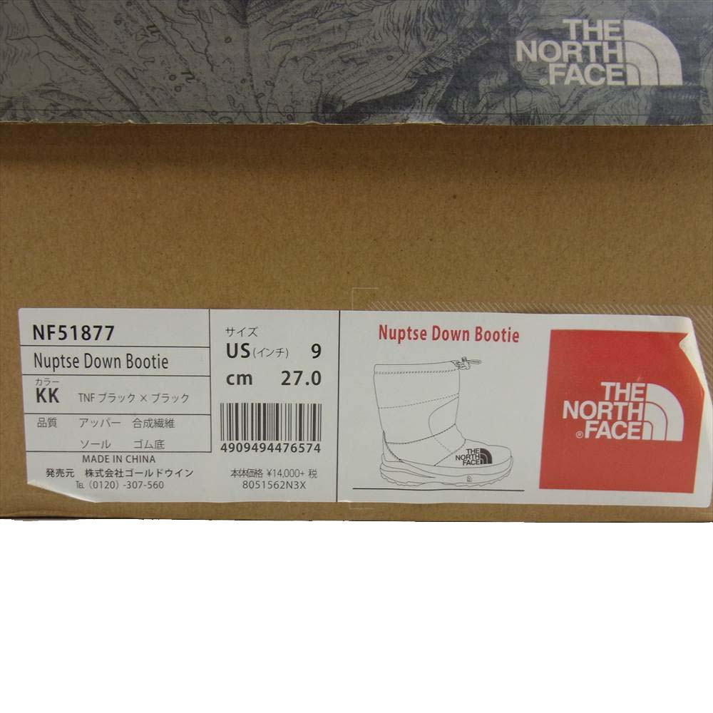 THE NORTH FACE ノースフェイス NF51877 Nuptse Down Bootie ヌプシ ダウン ブーティー ブーツ ブラック系 27.0ｃｍ【新古品】【未使用】【中古】