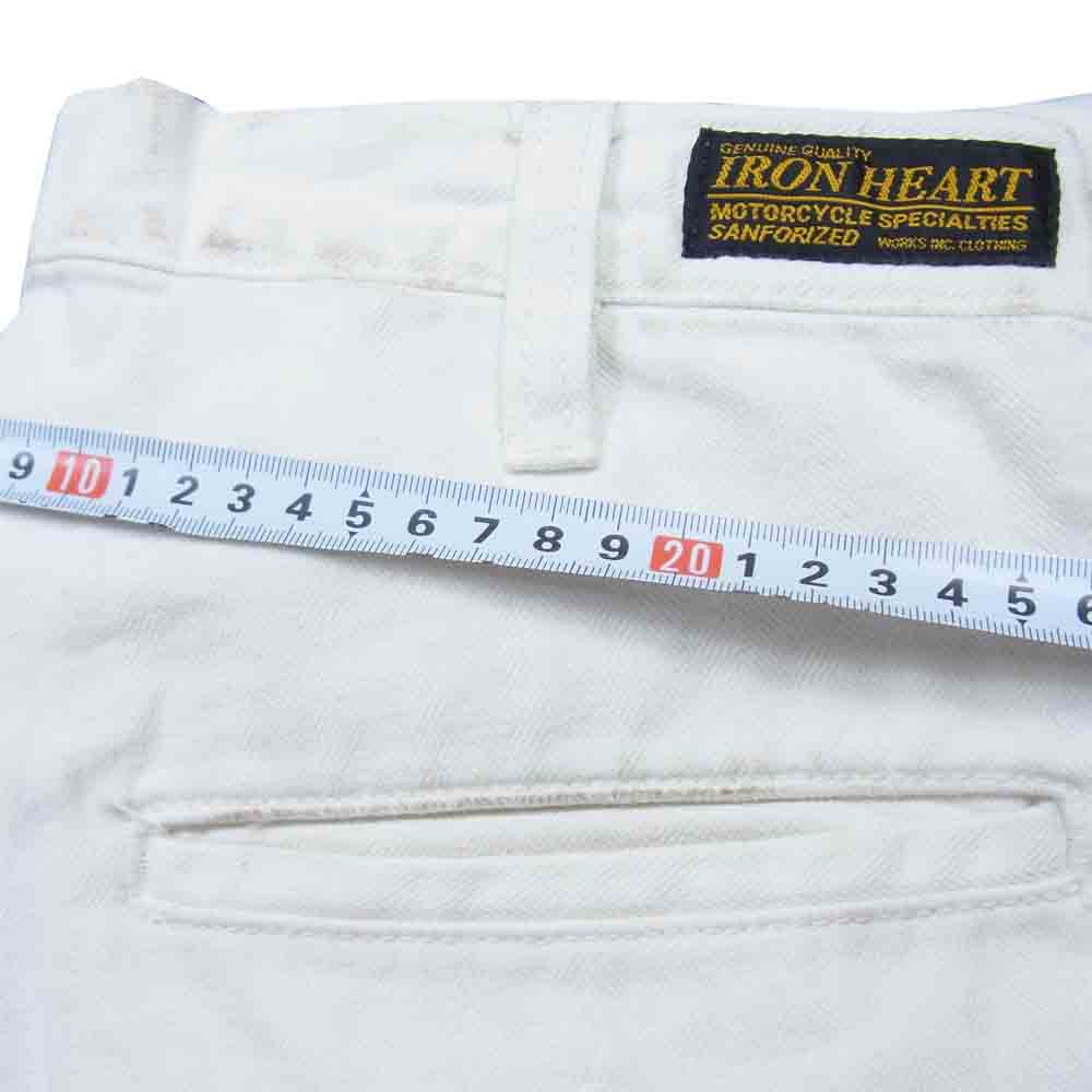 IRON HEART アイアンハート 5ポケット カーゴ パンツ 日本製 ホワイト系 31【中古】