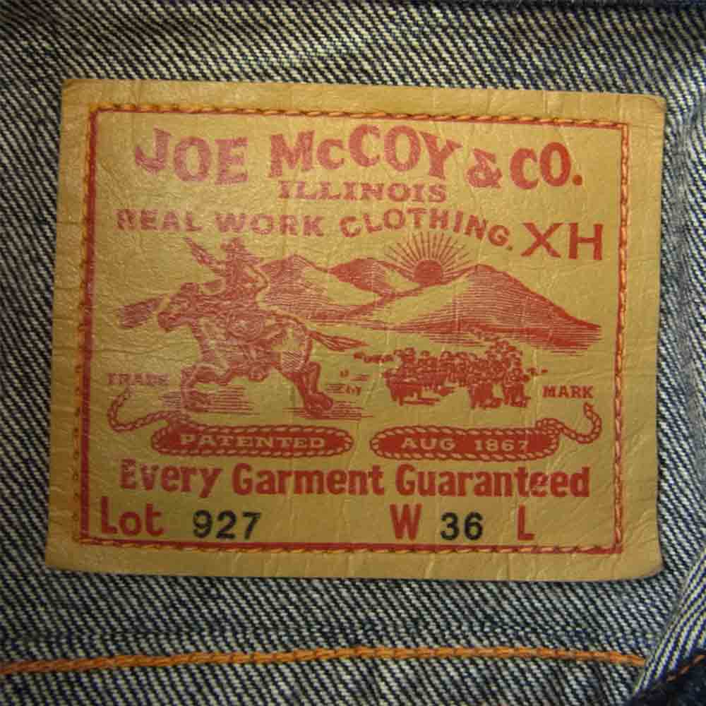 The REAL McCOY'S ザリアルマッコイズ LOT 927 JOE McCOY ジョーマッコイ DENIM JACKET デニム ジャケット インディゴブルー系 36【中古】