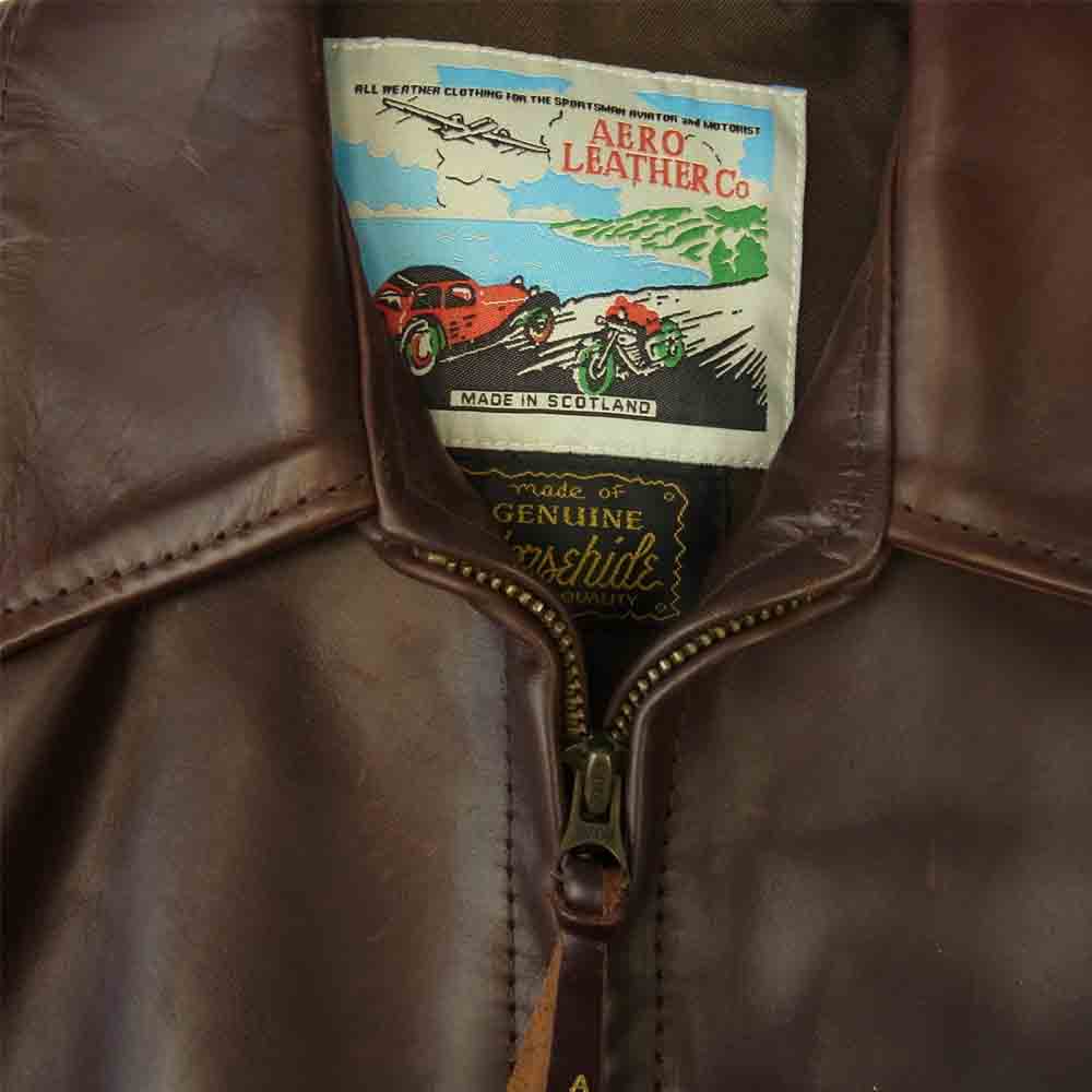AERO LEATHER エアロレザー Highwayman ハイウェイマン ホースハイド シングル ライダース ジャケット ブラウン系 36【中古】