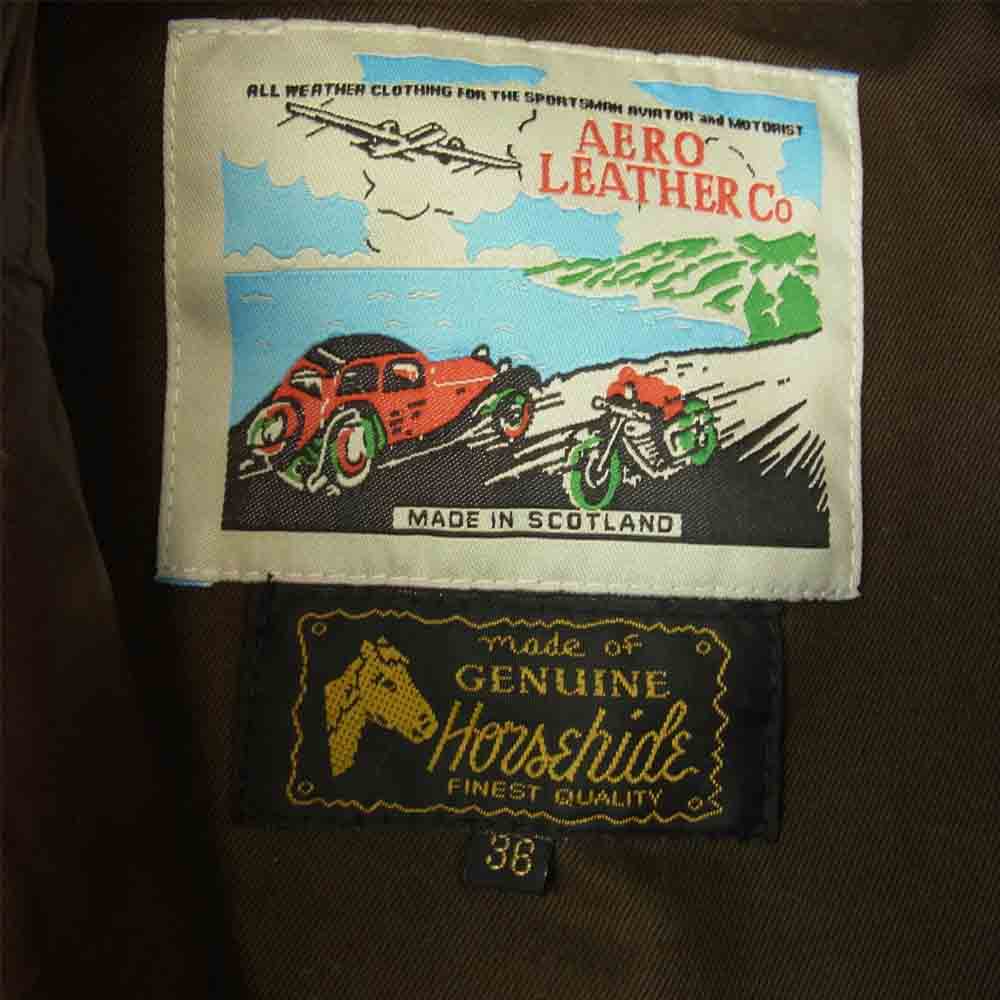 AERO LEATHER エアロレザー Highwayman ハイウェイマン ホースハイド シングル ライダース ジャケット ブラウン系 36【中古】