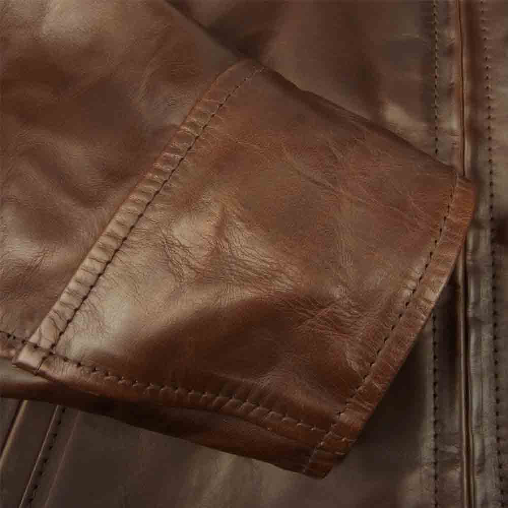 AERO LEATHER エアロレザー Highwayman ハイウェイマン ホースハイド シングル ライダース ジャケット ブラウン系 36【中古】