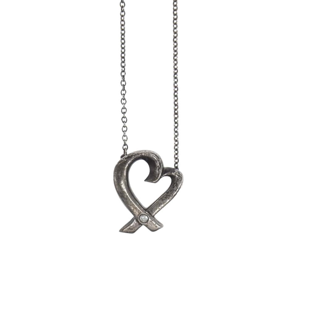 TIFFANY&Co. ティファニー ラビング ハート ネックレス シルバー系【中古】