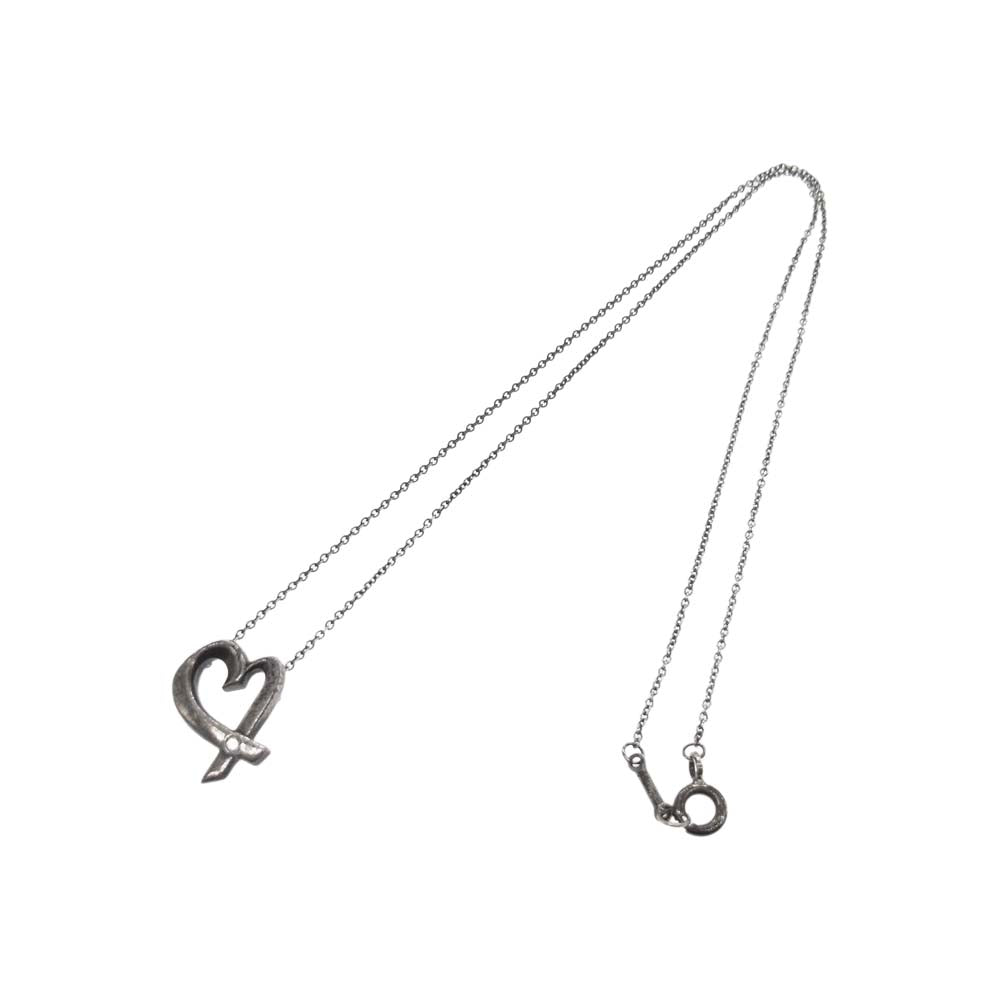 TIFFANY&Co. ティファニー ラビング ハート ネックレス シルバー系【中古】