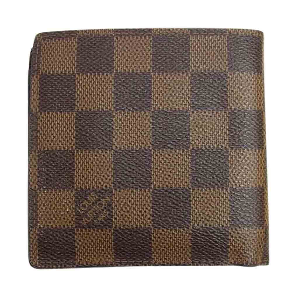 LOUIS VUITTON ルイ・ヴィトン N61675 ダミエ ポルトフォイユ マルコ 2つ折り 財布 ブラウン系【中古】