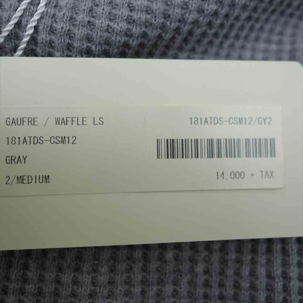 DESCENDANT ディセンダント 18SS 181ATDS-CSM12 GAUFRE WAFFLE LS ゴーフル ワッフル サーマル ロングスリーブ 長袖 カットソー グレー グレー系 2【新古品】【未使用】【中古】