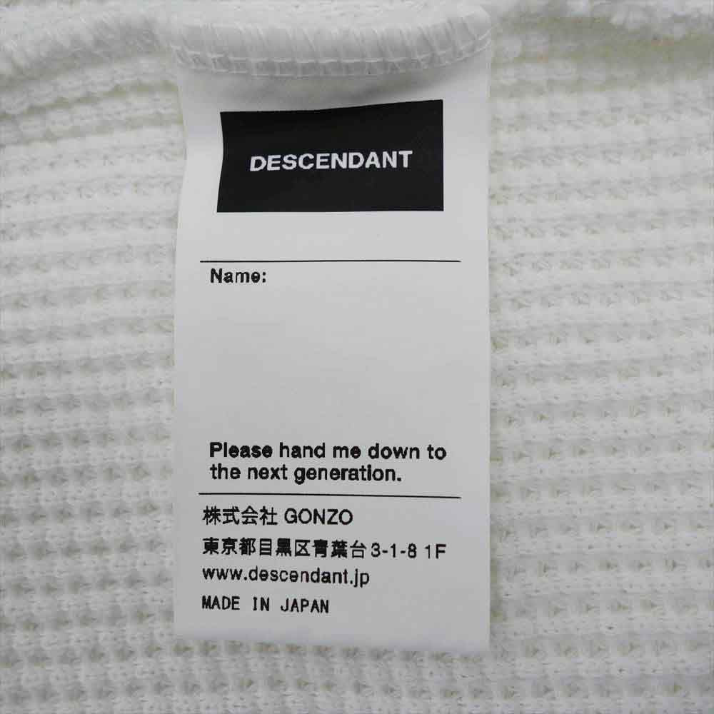 DESCENDANT ディセンダント 18SS 181ATDS-CSM12 GAUFRE WAFFLE LS ゴーフル ワッフル サーマル ロングスリーブ 長袖 カットソー ホワイト 2【新古品】【未使用】【中古】