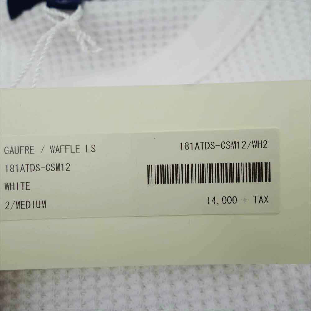 DESCENDANT ディセンダント 18SS 181ATDS-CSM12 GAUFRE WAFFLE LS ゴーフル ワッフル サーマル ロングスリーブ 長袖 カットソー ホワイト 2【新古品】【未使用】【中古】