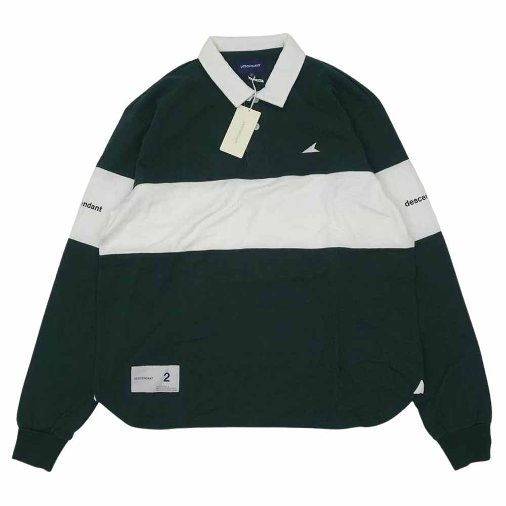 DESCENDANT ディセンダント 18SS 181ATDS-CSM09 PADDLE POLO LS パドル 長袖 ポロシャツ ラガーシャツ グリーン系 2【新古品】【未使用】【中古】