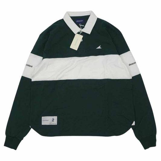 DESCENDANT ディセンダント 18SS 181ATDS-CSM09 PADDLE POLO LS パドル 長袖 ポロシャツ ラガーシャツ グリーン系 2【新古品】【未使用】【中古】