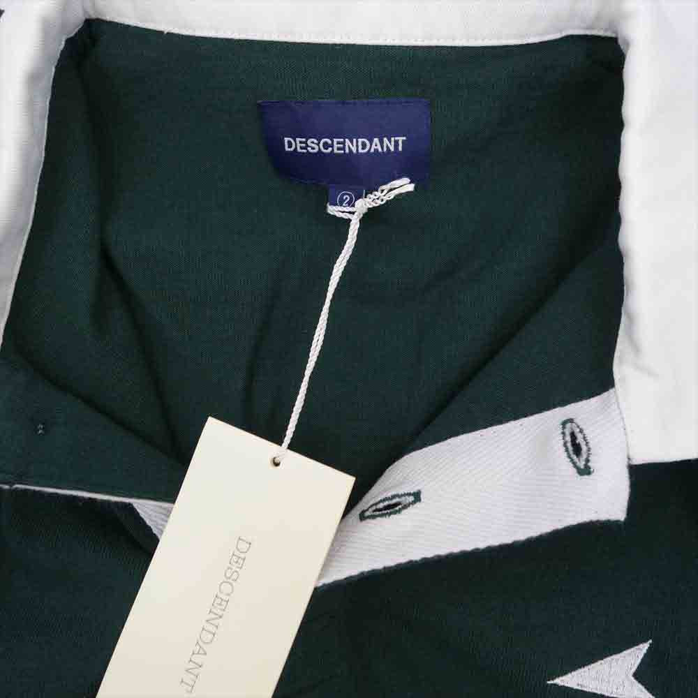 DESCENDANT ディセンダント 18SS 181ATDS-CSM09 PADDLE POLO LS パドル 長袖 ポロシャツ ラガーシャツ グリーン系 2【新古品】【未使用】【中古】