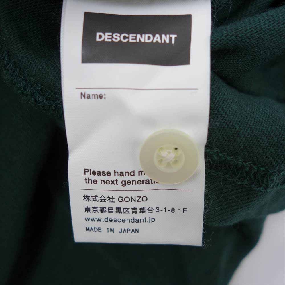 DESCENDANT ディセンダント 18SS 181ATDS-CSM09 PADDLE POLO LS パドル 長袖 ポロシャツ ラガーシャツ グリーン系 2【新古品】【未使用】【中古】