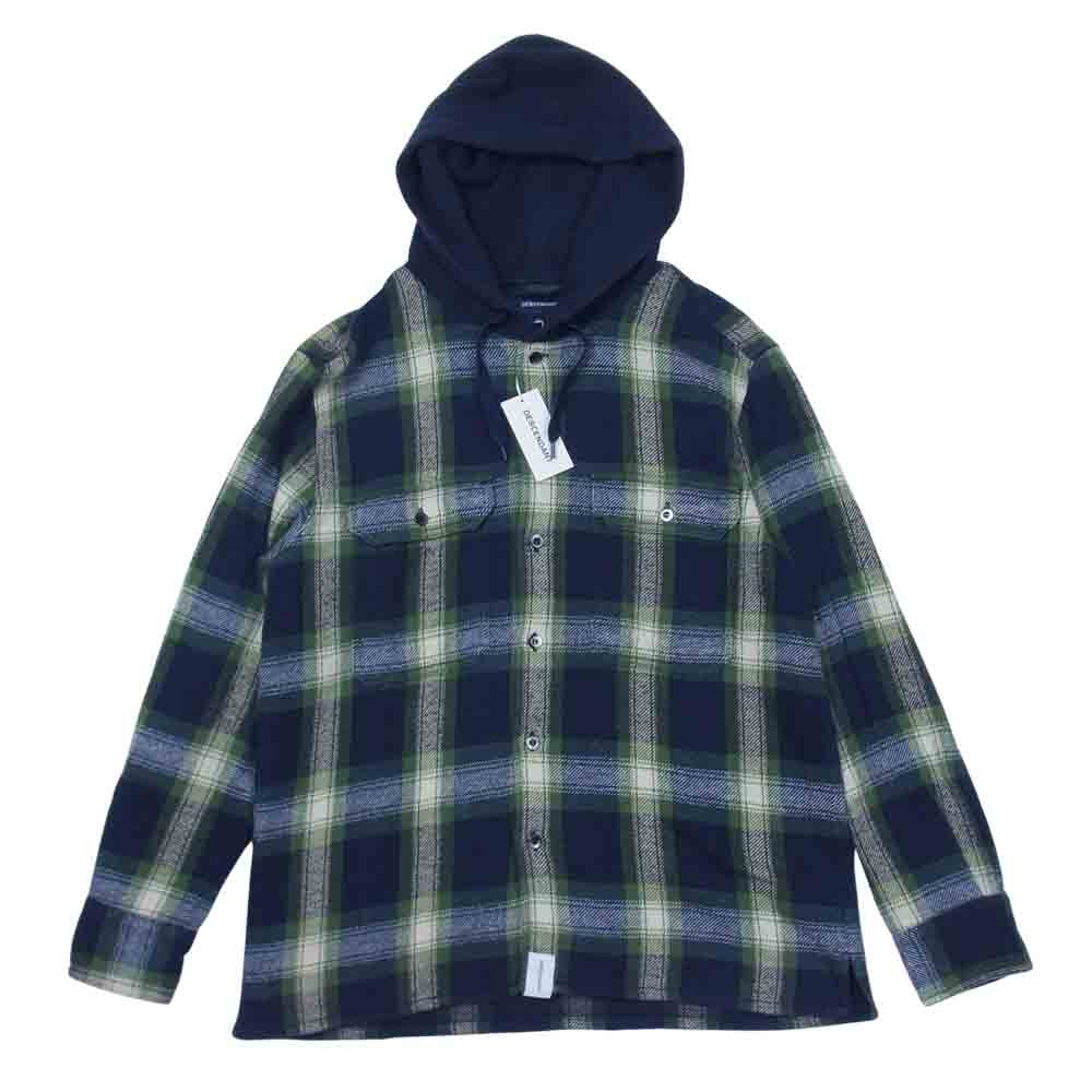 DESCENDANT ディセンダント 18AW 182BRDS-SHM03 STONER HOODED LS SHIRT ストーナー フーデッド ロングスリーブ チェック シャツ グリーン系 2【新古品】【未使用】【中古】