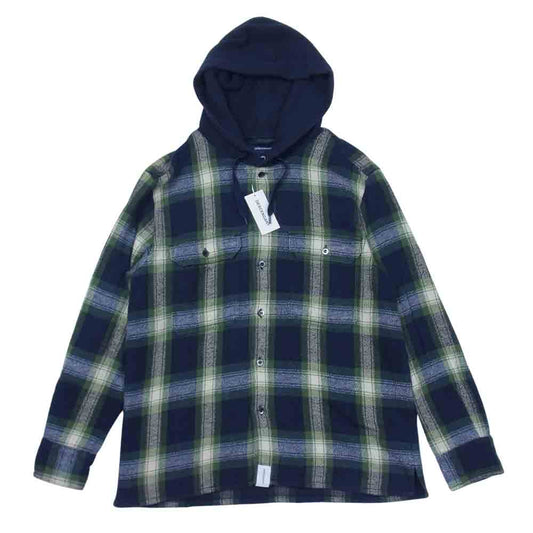 DESCENDANT ディセンダント 18AW 182BRDS-SHM03 STONER HOODED LS SHIRT ストーナー フーデッド ロングスリーブ チェック シャツ グリーン系 2【新古品】【未使用】【中古】