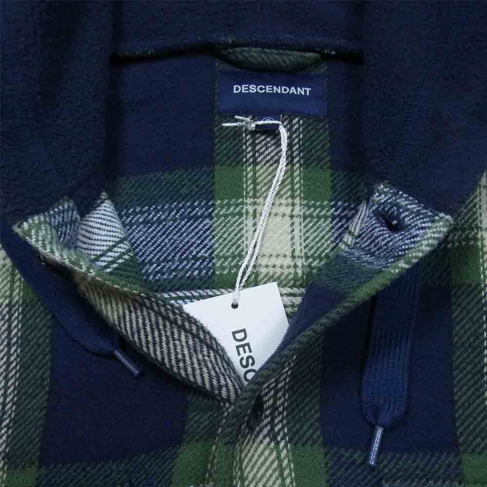 DESCENDANT ディセンダント 18AW 182BRDS-SHM03 STONER HOODED LS SHIRT ストーナー フーデッド ロングスリーブ チェック シャツ グリーン系 2【新古品】【未使用】【中古】