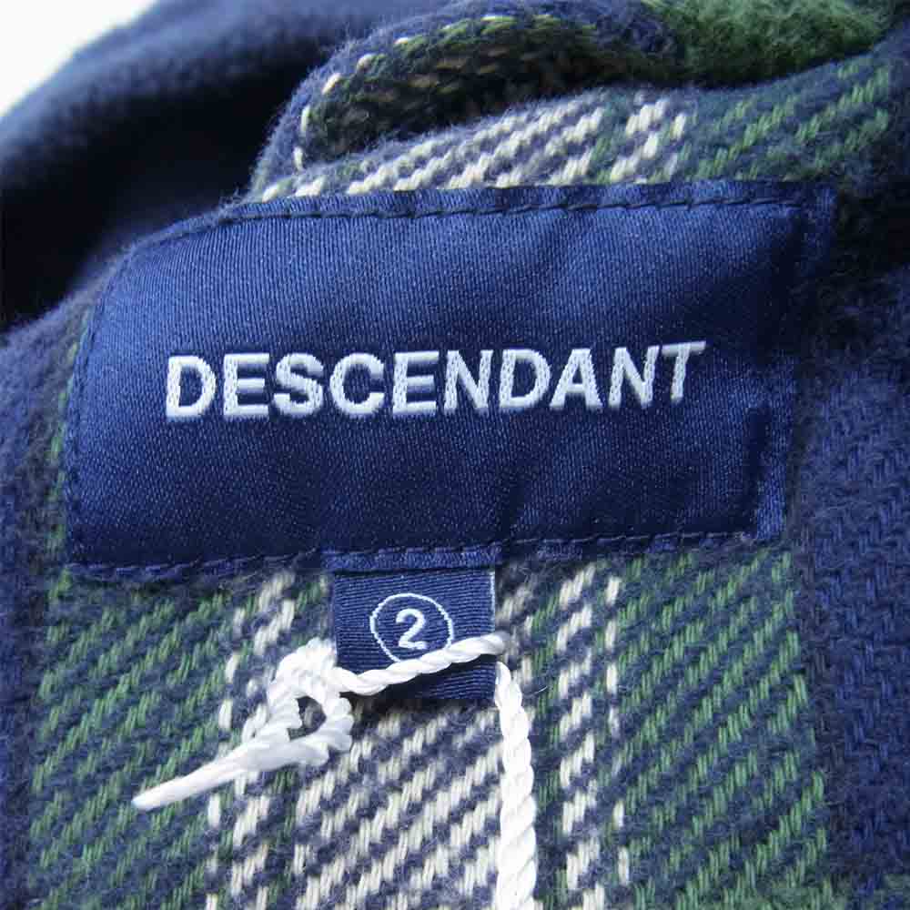 DESCENDANT ディセンダント 18AW 182BRDS-SHM03 STONER HOODED LS SHIRT ストーナー フーデッド ロングスリーブ チェック シャツ グリーン系 2【新古品】【未使用】【中古】