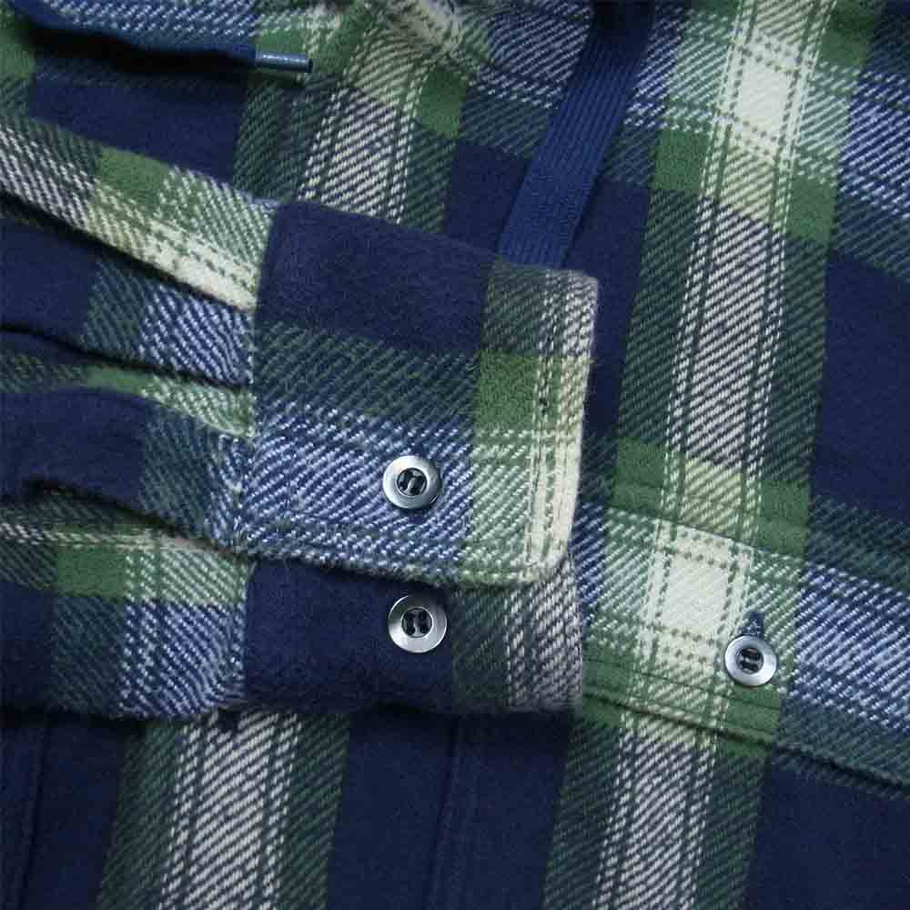 DESCENDANT ディセンダント 18AW 182BRDS-SHM03 STONER HOODED LS SHIRT ストーナー フーデッド ロングスリーブ チェック シャツ グリーン系 2【新古品】【未使用】【中古】