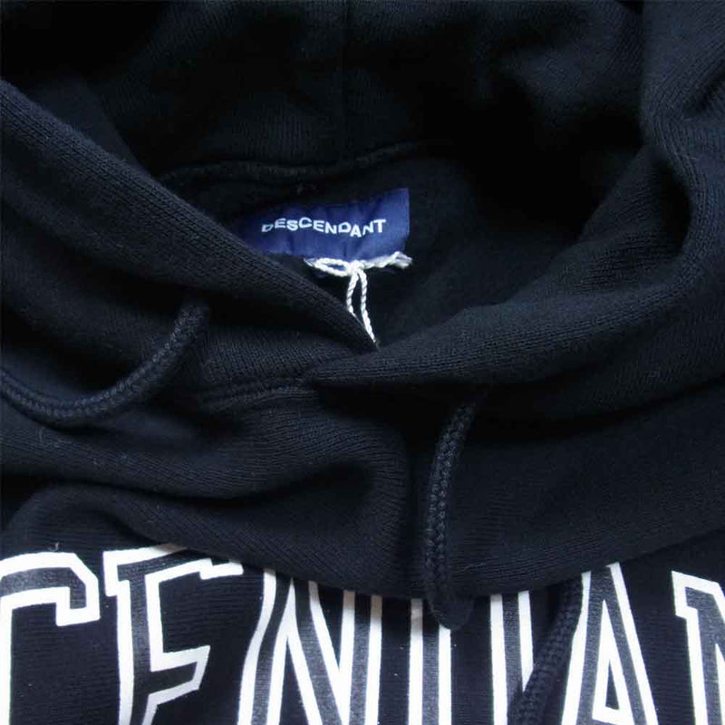 DESCENDANT ディセンダント 17AW 172ATDS-CSM09 CLUB / HOODED SWEAT SHIRT クラブ フーデット スウェット シャツ プルオーバー パーカー ダークネイビー系 2【美品】【中古】