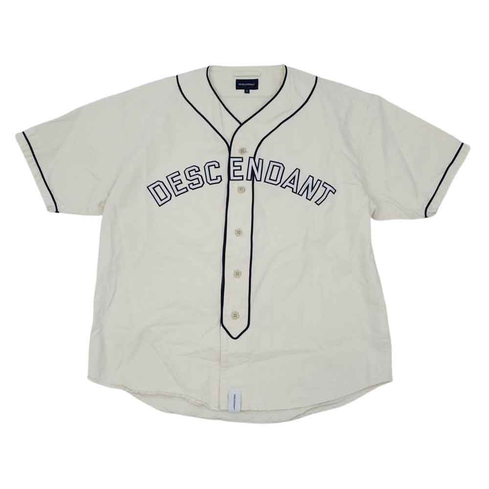 DESCENDANT ディセンダント 20SS 201BRDS-SHM06 BLEEK B.B SS SHIRT ベースボール 半袖 シャツ ホワイト系 2【新古品】【未使用】【中古】