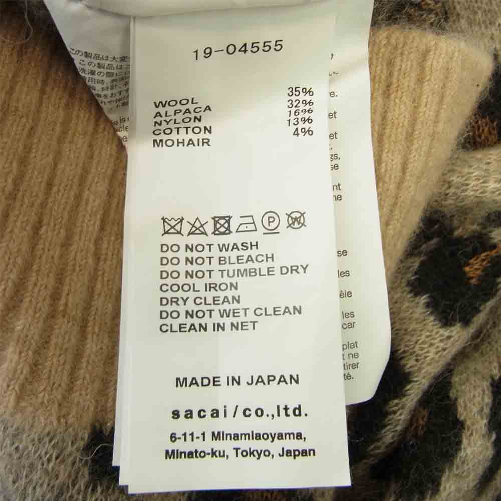 Sacai サカイ 19AW  19-04555 ウール アルパカ モヘア タートルネック ニット マルチカラー系 1【中古】