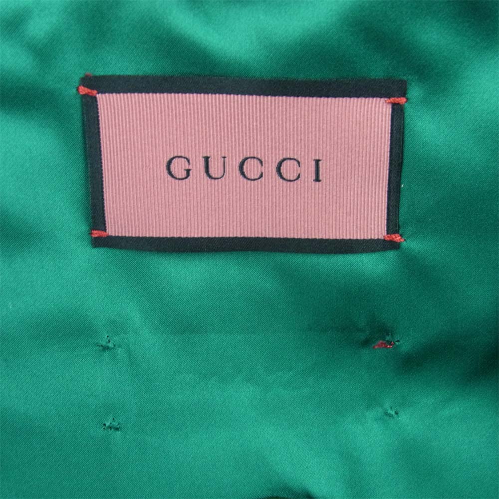 GUCCI グッチ 567954 Z632C 国内正規品 DIY COLLECTION シルク 刺繍 ボンバー ジャケット ネイビー系 44【中古】