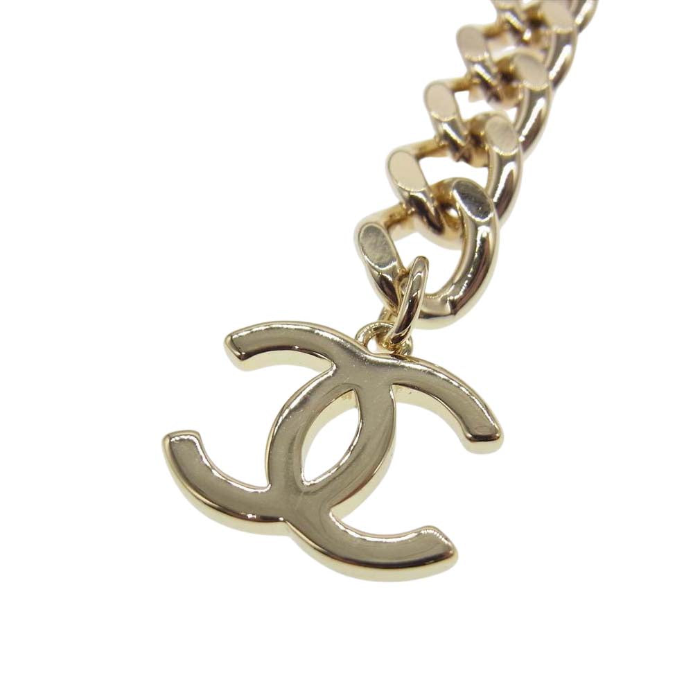 CHANEL シャネル B21 ココマーク メタル ラムスキン ベルト ゴールド系【中古】