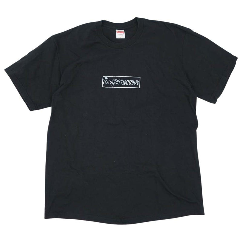 Supreme シュプリーム 21SS CHALK BOX LOGO TEE カウズ ボックス ロゴ Tシャツ ブラック系 L【中古】