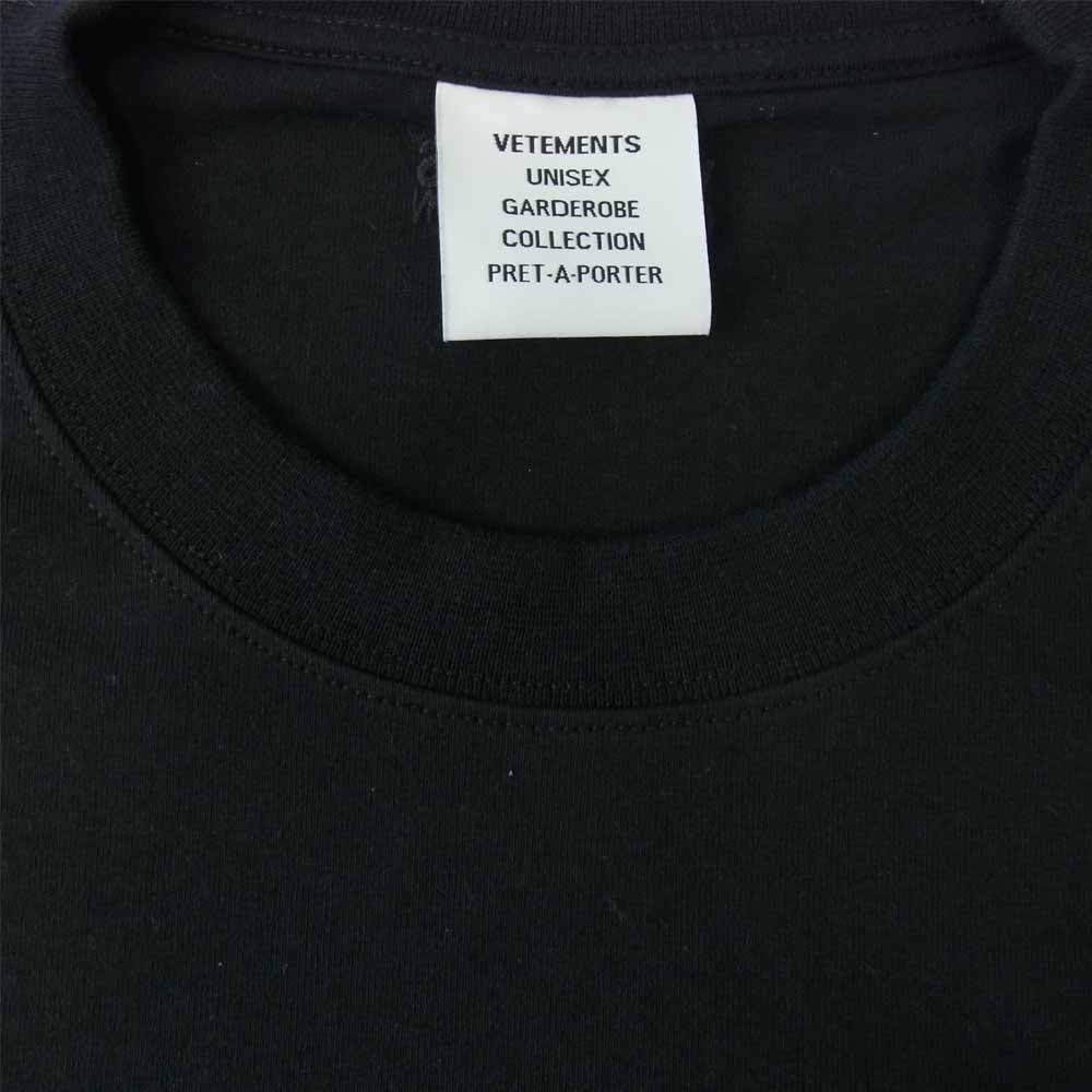 VETEMENTS ヴェトモン 21SS UE51TR620B THINK DIFFERENTLY LOGO T SHIRT ロゴ Tシャツ ブラック系 XL【美品】【中古】