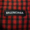 BALENCIAGA バレンシアガ 556869 オーバーサイズ チェック ボタンダウン 半袖 シャツ レッド系 38【美品】【中古】