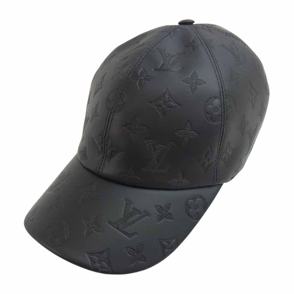 LOUIS VUITTON ルイ・ヴィトン M76580 キャスケット モノグラム シャドウ レザー キャップ ブラック系【美品】【中古】
