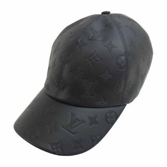 LOUIS VUITTON ルイ・ヴィトン M76580 キャスケット モノグラム シャドウ レザー キャップ ブラック系【美品】【中古】