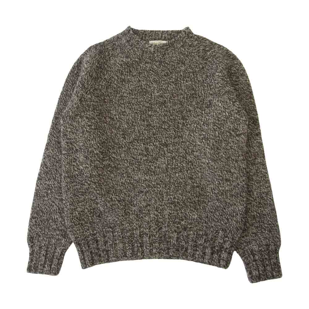 WAREHOUSE ウエアハウス × HARLEY OF SCOTLAND 4 プライ クルーネック ニット ブラウン系 M【中古】